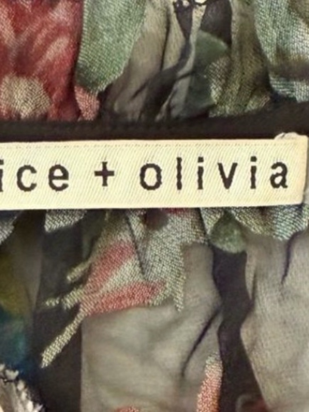 Alice + Olivia Julius Floral Devoré Chiffon Blouse Ruffle Tie Cuff | Size M/8 - Picture 7 of 10